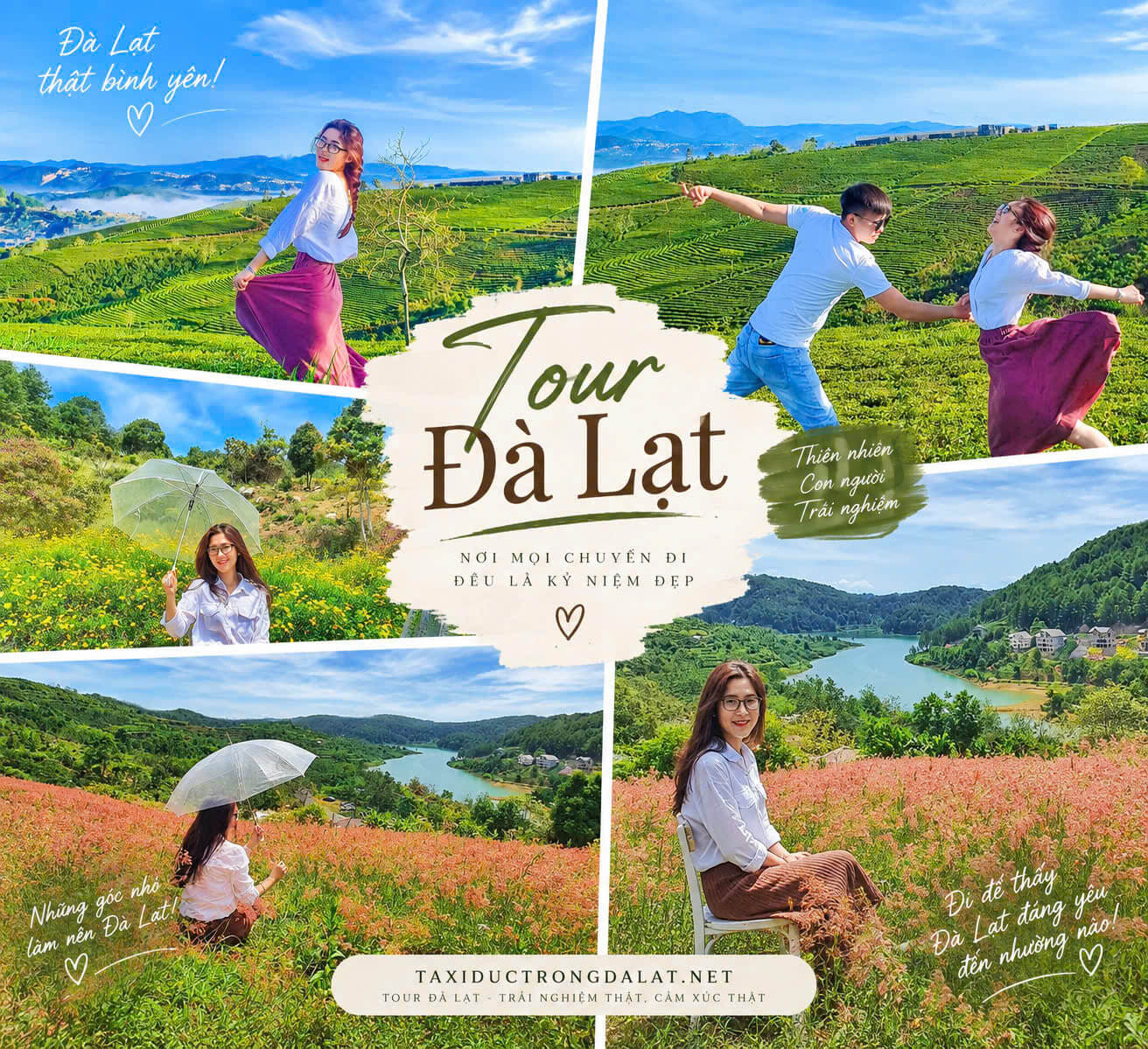 Đón Sân Bay Liên Khương Ghép Tour Đà Lạt Trong Ngày Anh Hải tài xế Taxi Đức Trọng Đà Lạt cùng vợ bên hồ trong tour Đà Lạt