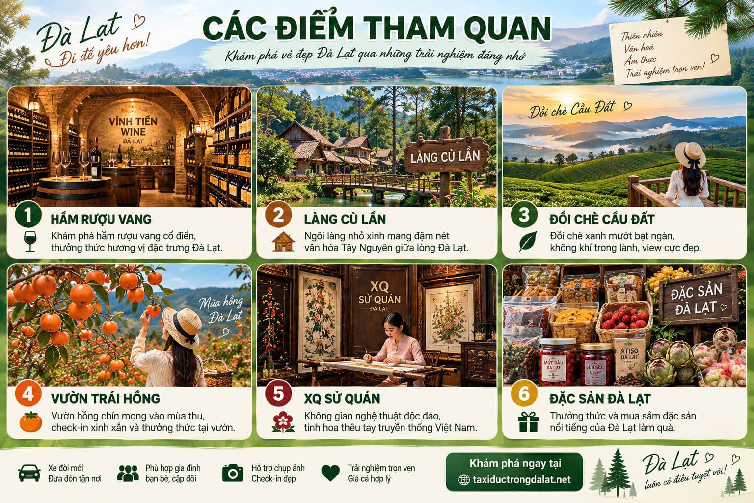 Tour Đà Lạt 1 Ngày Từ Đức Trọng: 10 Lịch Trình + Xe Ghép Đoàn 2026 Tour văn hóa Đà Lạt – nhà thờ Domain de Marie, Ga Đà Lạt và nét đẹp xưa