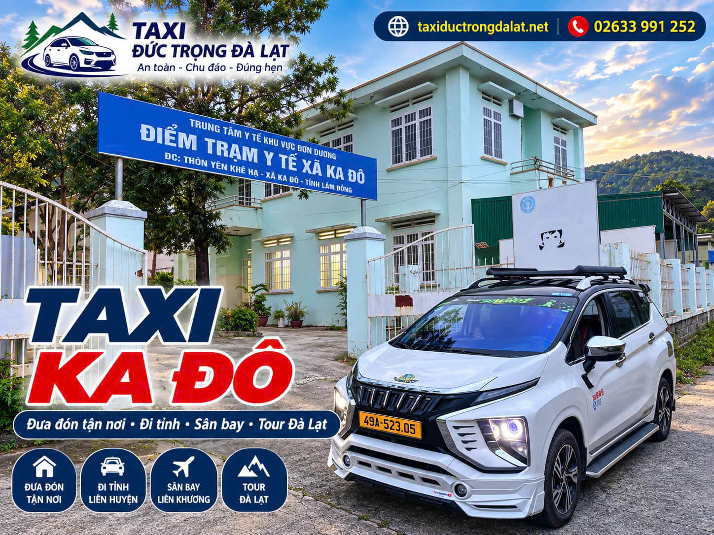 Taxi Đơn Dương: Tài Xế Ở Từng Xã Thạnh Mỹ, Ka Đô, Quảng Lập, D'Ran – Gọi 24/7 Xe taxi 7 chỗ trước Điểm Trạm Y tế xã Ka Đô, thôn Yên Khê Hạ
