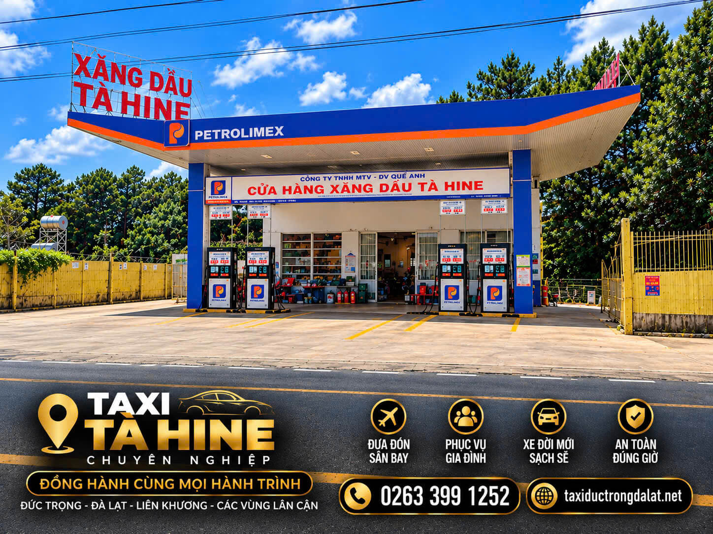 Taxi Đà Loan – Tà Hine – Ninh Loan: Đón Tận Thôn 24/7, Gọi 02633 991 252 Cửa hàng xăng dầu Tà Hine (Petrolimex), mốc đón taxi quen ở xã Tà Hine