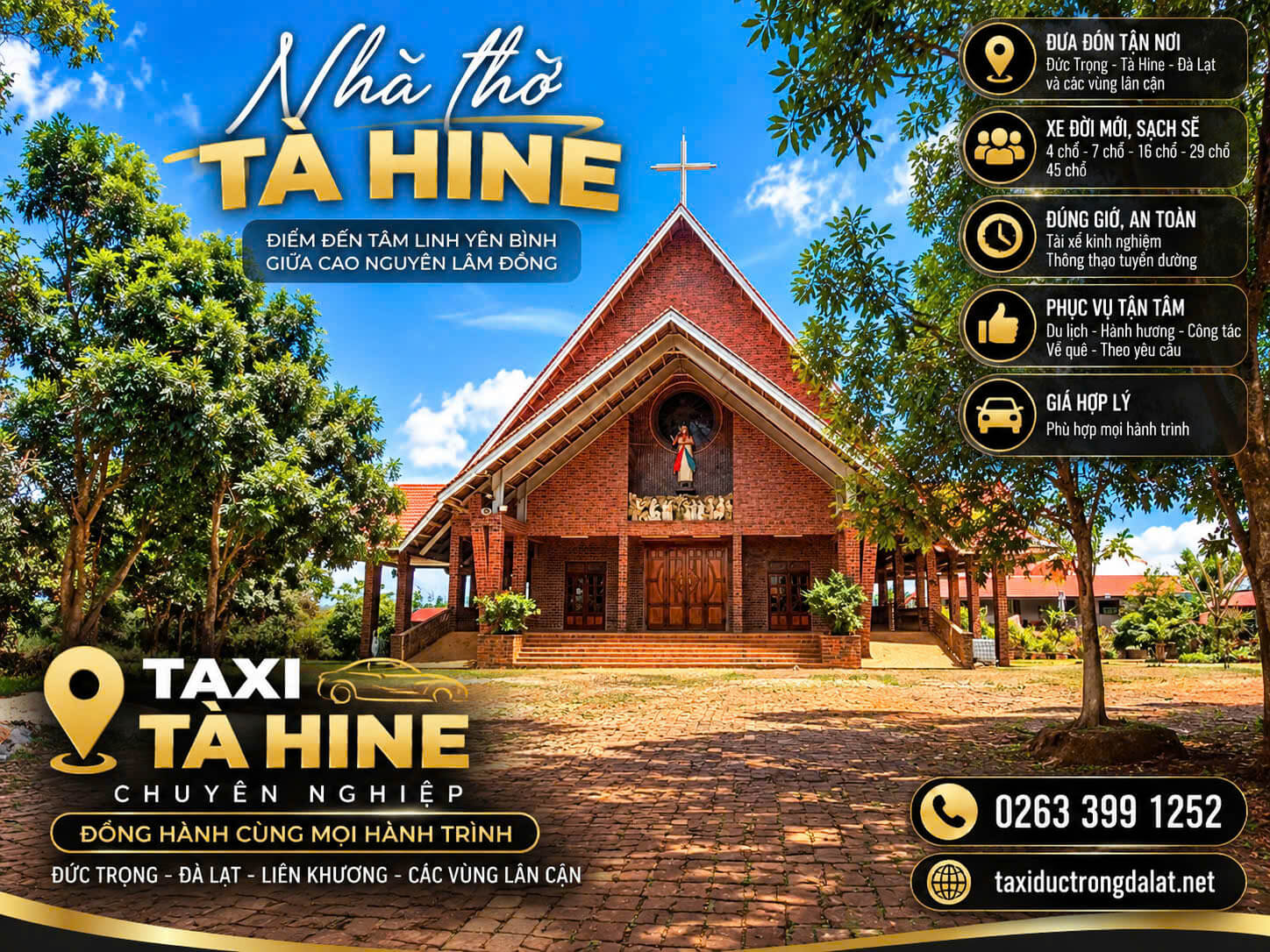 Taxi Đà Loan – Tà Hine – Ninh Loan: Đón Tận Thôn 24/7, Gọi 02633 991 252 Nhà thờ Tà Hine, điểm hẹn đón taxi của giáo dân trong xã