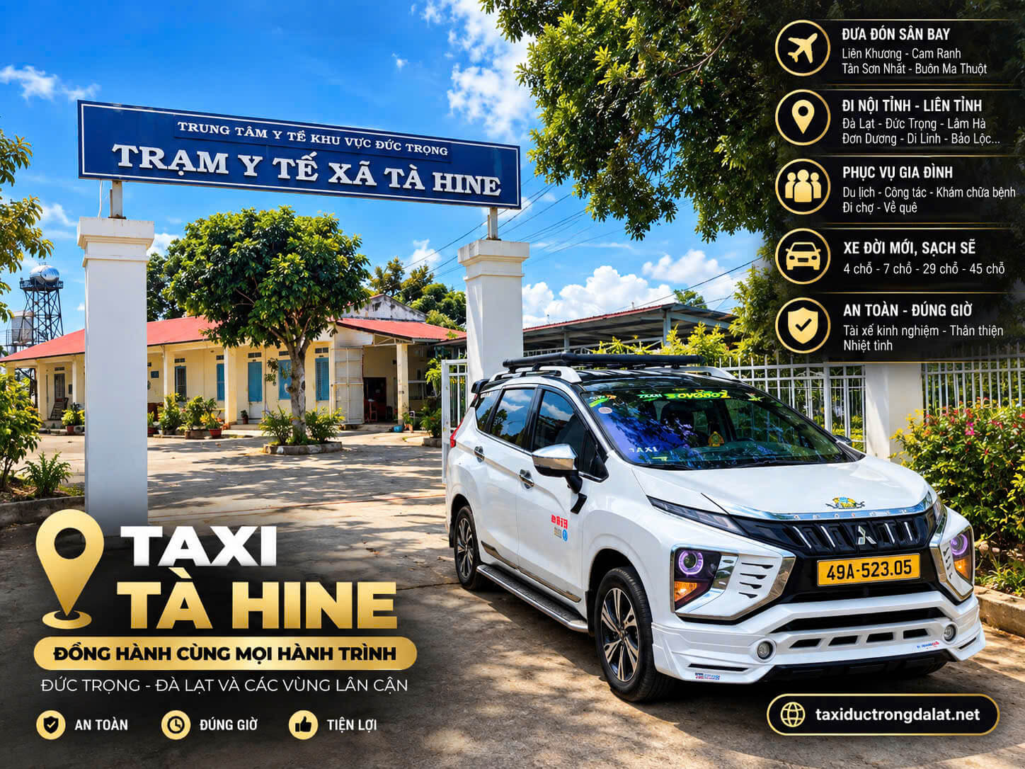 Taxi Đà Loan – Tà Hine – Ninh Loan: Đón Tận Thôn 24/7, Gọi 02633 991 252 Taxi đón người bệnh trước Trạm y tế xã Tà Hine