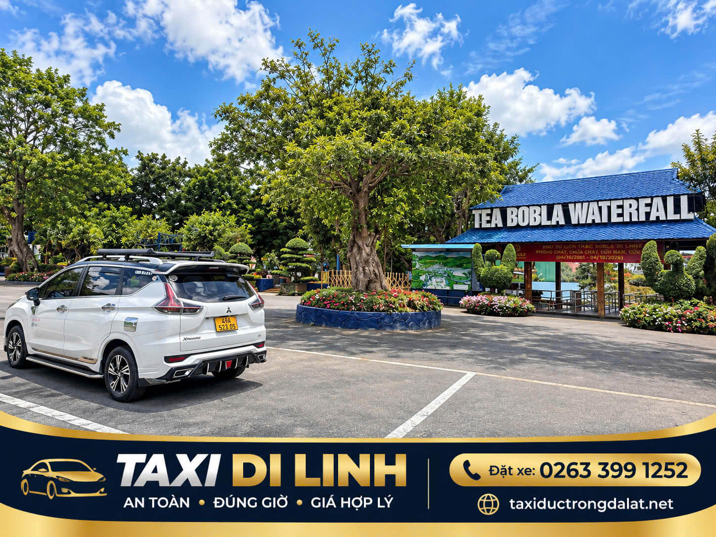 Taxi Di Linh đi thác Bobla Xe Taxi Di Linh ở khu vực cổng thác Bobla, Di Linh, Lâm Đồng
