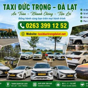 Dịch vụ taxi Đức Trọng đi Đà Lạt giá rẻ, xe 4–7 chỗ sạch đẹp, đón tận nơi, hỗ trợ đi sân bay và liên tỉnh.
