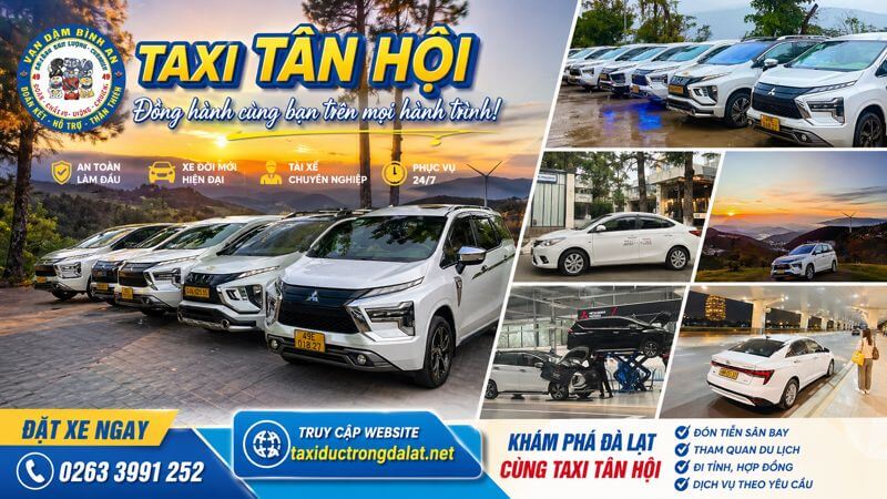 Taxi Tân Hội đưa đón tận nơi, phục vụ đi Đà Lạt, sân bay Liên Khương, Đức Trọng và các tuyến dài.